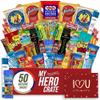 Military Valentine's Day Men's Hearty Snack Box ( 50 Piece Variety Gift Basket Care Package ) Jerky, Nuts, Chips, Pretzels, Variety Pack - My Hero Crate view 1