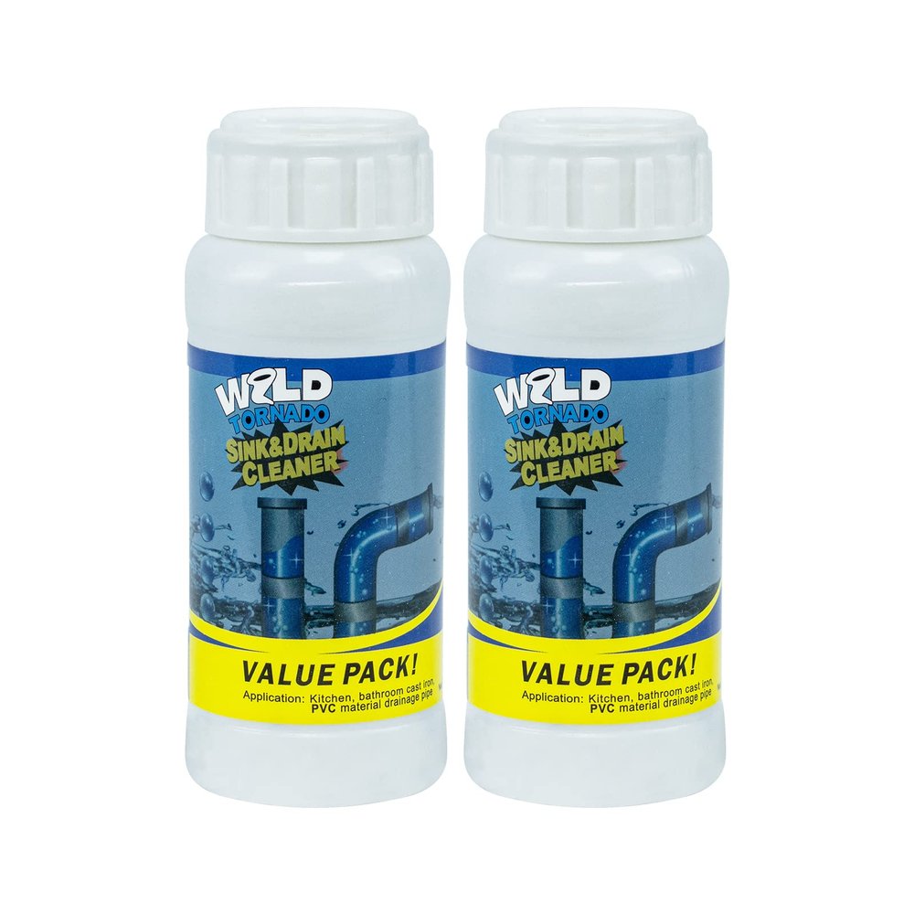 Wild Tornado Pipe Dredge,Powerful Sink Cleaner Powder Fast Foaming for Kitchen Toilet Pipeline Quick Cleaning Tool2pcs