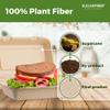 [500 COUNT]Sugarfiber by Harvest Pack PFAS FREE 9 X 6" Compostable Clamshell Food Containers, Heavy-Duty Hinged Container, Disposable Bagasse Eco-Friendly Natural Sugarcane Takeout to go Box view 3