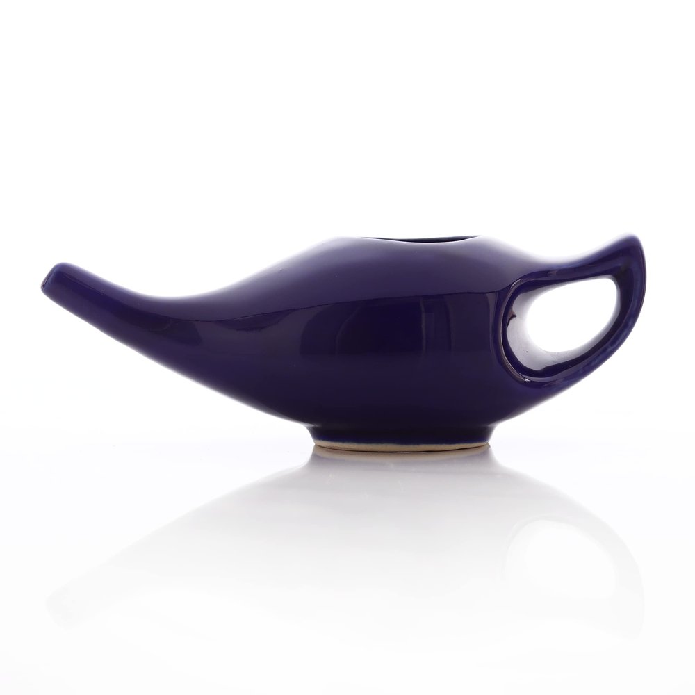 2activelife Yoga Neti Pot for Sinus & Congestion Cleaning|Leak Proof Durable Ceramic Neti Pot| Nasal Wash Handcrafted Durable Ceramic - Elegant Violet