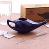2activelife Yoga Neti Pot for Sinus & Congestion Cleaning|Leak Proof Durable Ceramic Neti Pot| Nasal Wash Handcrafted Durable Ceramic - Elegant Violet view 3