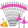 36 Pcs Bachelorette Cow Drinking Straws - Cowgirl Party Supplies, Cow Print Paper, Disco Black and White for Farm Birthday Bridal view 1