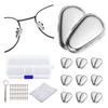 10 Pairs Upgraded Silicone Metal Core Silver Eyeglasses Nose Pads Screw in 1 Piece of Glasses Cleaning Cloth, Screw, Screwdriver Glasses Accessories Replacement Kit view 1