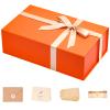 LIFELUM Gift Boxes Bulk, 13.85 x 8.35 x 4.45 inch 1 Pack Orange Gift Boxes with Lids Contains Card, Ribbon, Shredded Paper Filler Gift Boxes for Birthdays, Baby Shower, Bridal Gifts,Weddings view 1
