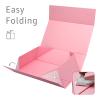 LIFELUM Gift Boxes for Presents, Extra Large Gift Box 2 Pack 13.85 x 8.35 x 4.45 inch with Magnetic Lid Pink Gift Box With Ribbon, Card, Shredded Paper Filler view 2