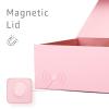 LIFELUM Gift Boxes for Presents, Extra Large Gift Box 2 Pack 13.85 x 8.35 x 4.45 inch with Magnetic Lid Pink Gift Box With Ribbon, Card, Shredded Paper Filler view 3