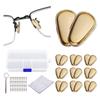 10 Pairs Silicone Golden Metal Core Eyeglasses Nose Pads Screw in 1 Piece of Glasses Cleaning Cloth, Screw, Screwdriver Glasses Accessories Replacement Kit view 1