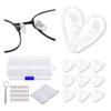 10 Pairs Big Air Chamber Eyeglasses Nose Pads Screw-in 1 Piece of Glasses Cleaning Cloth, Screw, Screwdriver Glasses Accessories Replacement Kit view 1