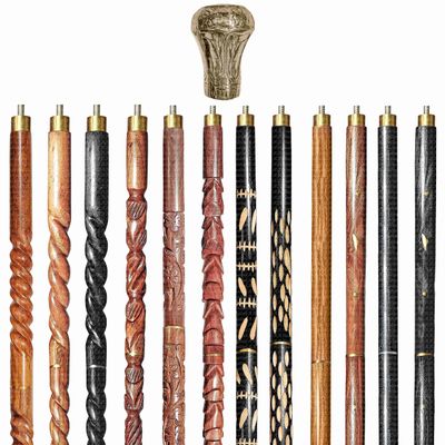 A.A.Nauticals Wooden Walking Stick Cane for Men & Women, Vintage Handmade Personalized & Collapsible, Gift for Men(12 Walking Sticks Design, Brown Antique Brass Head/Handle)-AANWS10-WS3