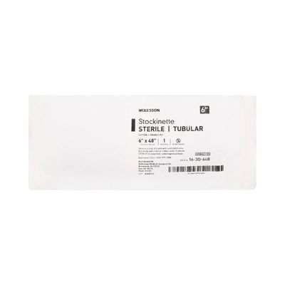 McKesson Surgical Stockinette 6 x 48 in. Sterile Cotton, Beige [1 Count]  Double Ply, Tubular, Rolled for Easy Use, Continuous Knit Construction, Single-Use Medical Dressing Support