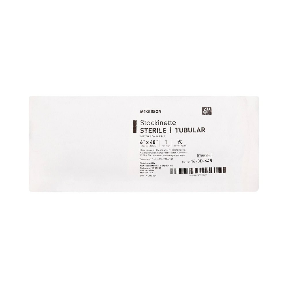 McKesson Surgical Stockinette 6 x 48 in. Sterile Cotton, Beige [1 Count]  Double Ply, Tubular, Rolled for Easy Use, Continuous Knit Construction, Single-Use Medical Dressing Support