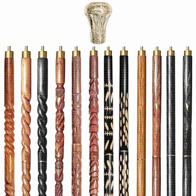 A.A.Nauticals Wooden Walking Stick Cane for Men & Women, Vintage Handmade Personalized & Collapsible, Gift for Men(12 Walking Sticks Design, Golden Polished Brass Head/Handle)-AANWS10-WS6