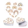 Andaz Press Valentines Day Heart Shaped Box With Lid, Boho Rainbow Reusable Heart Shaped Box, Box For Treats, Sweets, Flowers, Jewelry, Toys, Kids Gift Packaging Food Safe, 8"X6", 1-Pack view 1