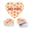 Andaz Press Valentine's Day Heart Shaped Box With Lid, Funny Nice Buns Reusable Heart Shaped Treat Box Valentines Box For Cinnamon Rolls, Gag Gift, Reusable Food Safe Packaging, 8"X6", 1-Pack view 1