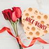 Andaz Press Valentine's Day Heart Shaped Box With Lid, Funny Nice Buns Reusable Heart Shaped Treat Box Valentines Box For Cinnamon Rolls, Gag Gift, Reusable Food Safe Packaging, 8"X6", 1-Pack view 3