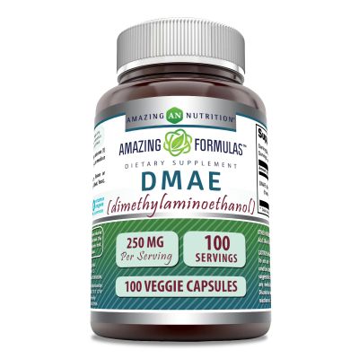 Amazing Formulas DMAE Supplement | 250 Mg | Veggie Capsules | Non-GMO | Gluten-Free | Made in USA (1 Pack, 100 Count)