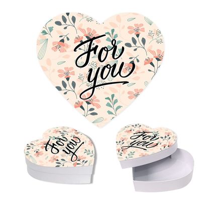 Andaz Press Valentine's Day Heart Shaped Box With Lid For You Heart Reusable Heart Shaped Treat Box Valentines Box, Sweets Flowers Lingerie Jewelry, Gift Packaging Food Safe, 1-Pack