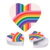 Andaz Press Valentines Day Heart Shaped Box With Lid, Rainbow Stripes Reusable Heart Shaped Box Premium Box For Treats Sweets Flowers Lingerie Jewelry Lgbtq Gift Packaging Food Safe, 1-Pack view 1