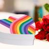 Andaz Press Valentines Day Heart Shaped Box With Lid, Rainbow Stripes Reusable Heart Shaped Box Premium Box For Treats Sweets Flowers Lingerie Jewelry Lgbtq Gift Packaging Food Safe, 1-Pack view 4