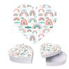 Andaz Press Valentines Day Heart Shaped Box With Lid, Rainbows Reusable Heart Shaped Box, Box For Treats, Sweets, Flowers, Jewelry, Toys, Kids Gift Packaging Food Safe, 8"X6", 1-Pack view 1