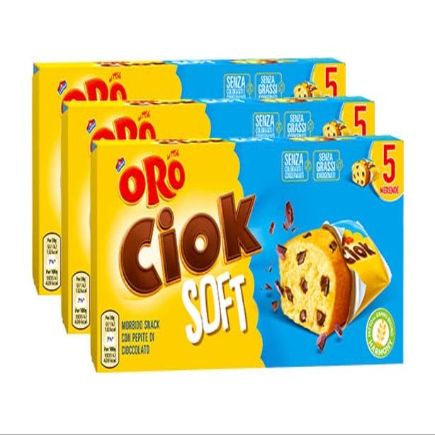 CAIYA 3X Saiwa - Oro Ciok Soft il nuovo Snack con Pepite di Cioccolato 5x30g, 150g [3 Confezioni]