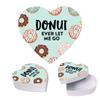 Andaz Press Valentine's Day Heart Shaped Box With Lid, Funny Donut Ever Let Me Go Reusable Heart Shaped Valentines Box For Donuts, Dessert Treat Box, Reusable Food Safe No Oil Spotting, 8"X6", 1-Pack view 1