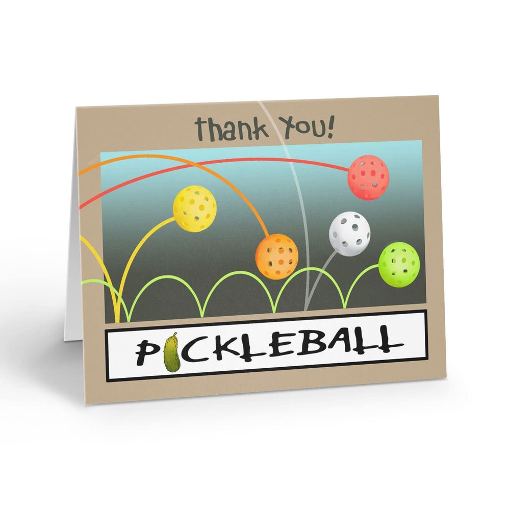 Stonehouse Collection Pickleball Thank You Note Cards - 10 Boxed Pickle Ball Appreciation Cards - Sports Cards USA Made (Thank You)