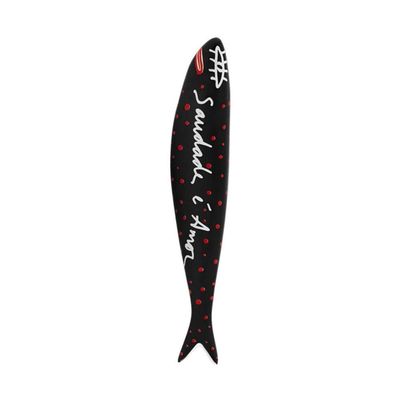 Bordallo Pinheiro + Sardine + Saudade by Rita Wainer + H 1" W 7" L 1" + Multicolor