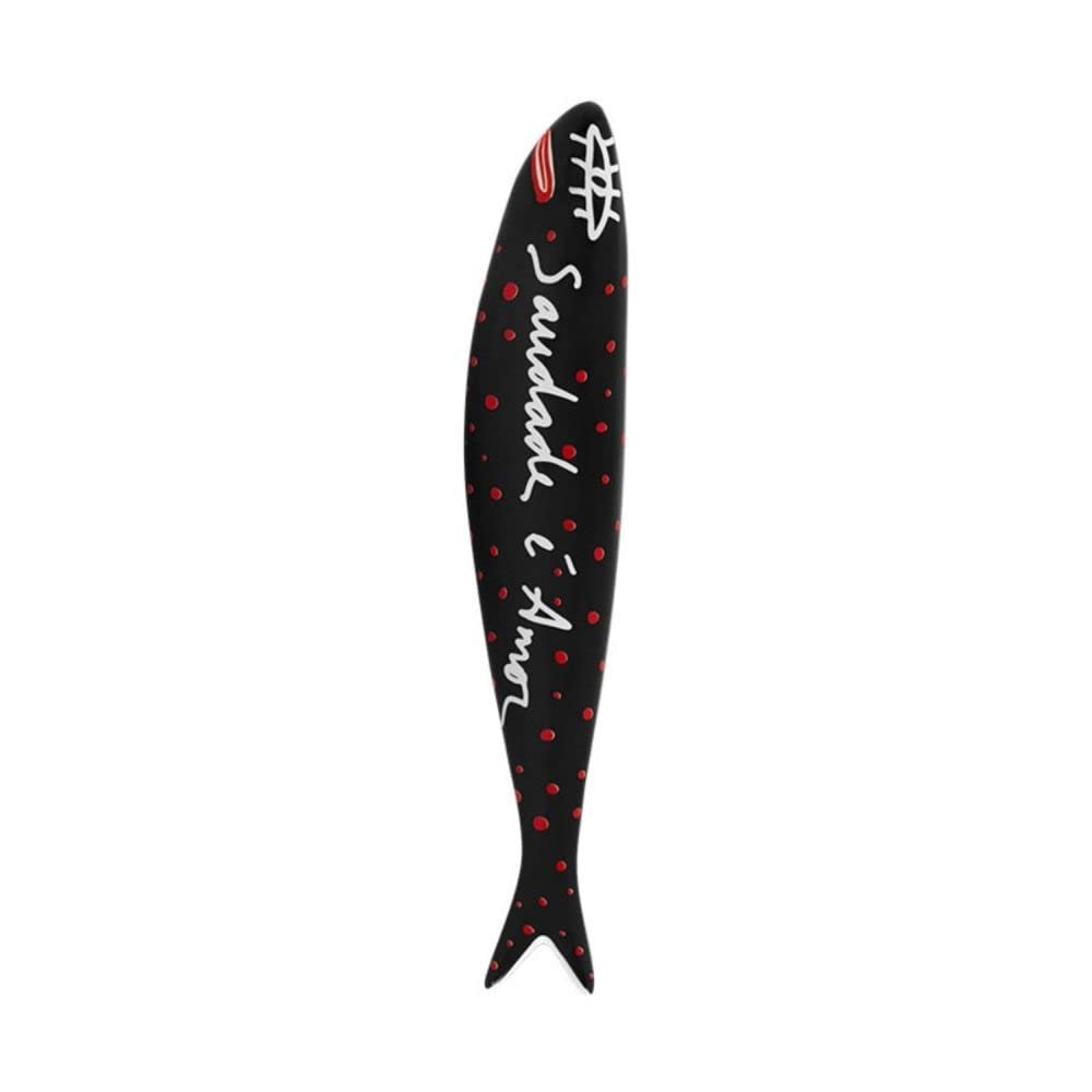 Bordallo Pinheiro + Sardine + Saudade by Rita Wainer + H 1" W 7" L 1" + Multicolor