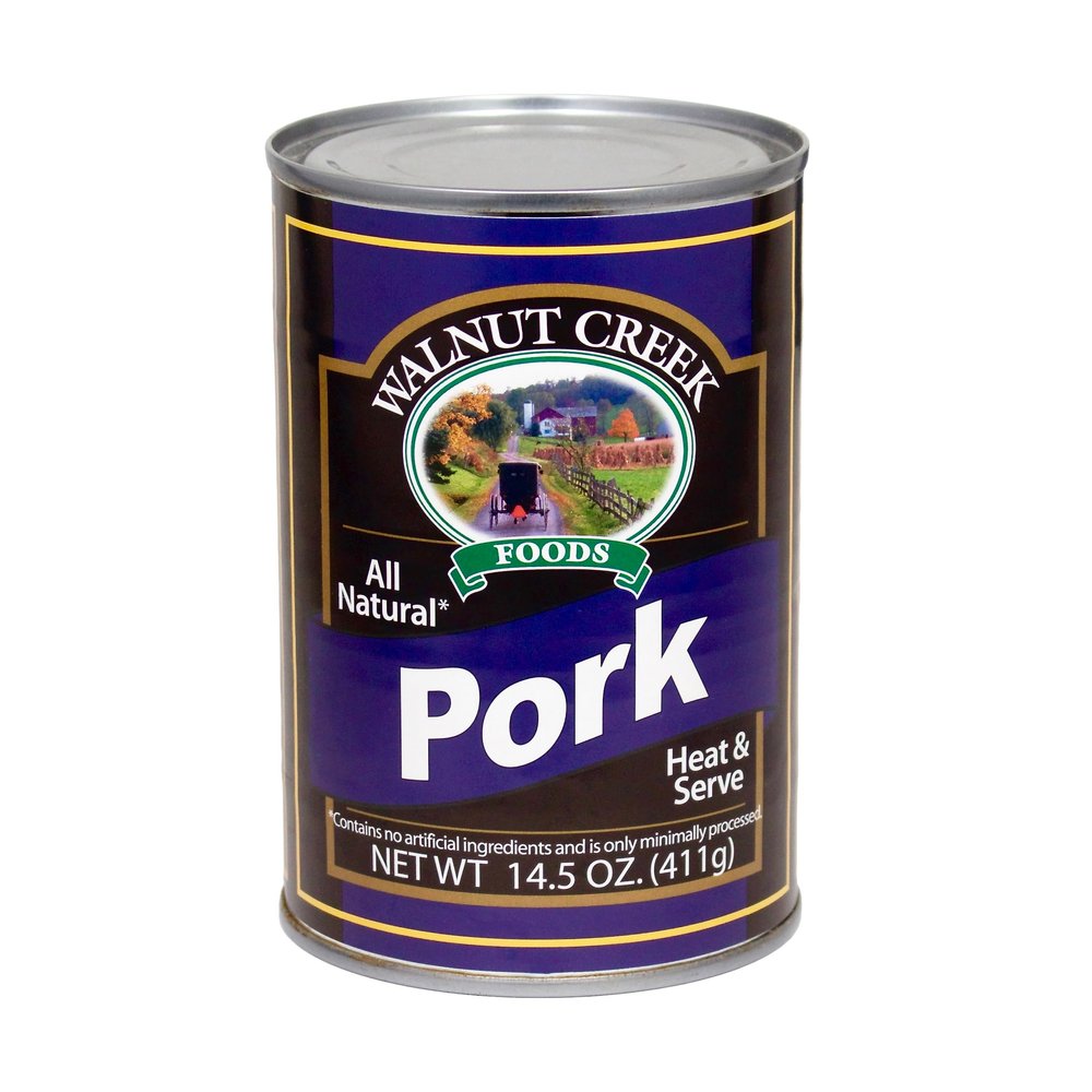AmishTastes Walnut Creek Canned Pork Chunks, All Natural, Heat & Serve, 14.5 Oz. (Pack of 2)
