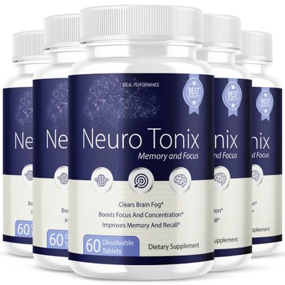 (5 Pack) Neurotonix Memory Supplement - Official Formula - Neuro Tonix Memory Tablets for Focus and Memory, Neruotonix Brain Supplement Pills, Neuro Tonix Advanced Formula Maximum (300 Capsules)