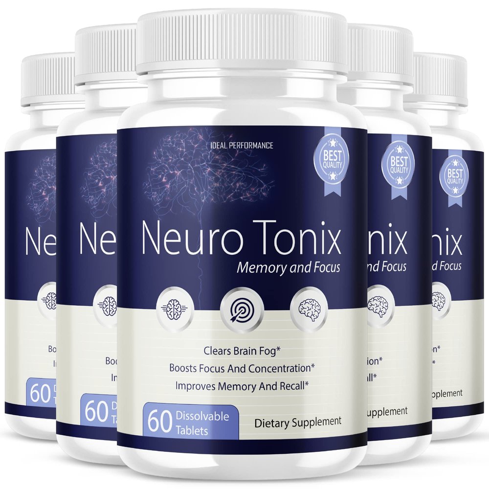 (5 Pack) Neurotonix Memory Supplement - Official Formula - Neuro Tonix Memory Tablets for Focus and Memory, Neruotonix Brain Supplement Pills, Neuro Tonix Advanced Formula Maximum (300 Capsules)