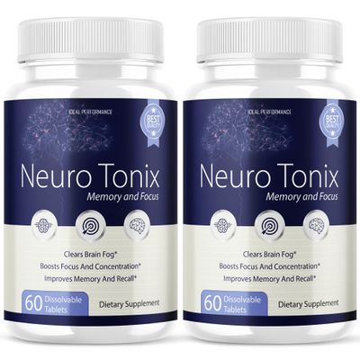 (2 Pack) Neurotonix Memory Supplement - Official Formula - Neuro Tonix Memory Tablets for Focus and Memory, Neruotonix Brain Supplement Pills, Neuro Tonix Advanced Formula Maximum (120 Capsules)