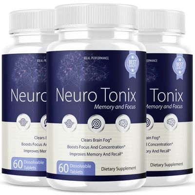 (3 Pack) Neurotonix Memory Supplement - Official Formula - Neuro Tonix Memory Tablets for Focus and Memory, Neruotonix Brain Supplement Pills, Neuro Tonix Advanced Formula Maximum (180 Capsules)
