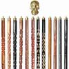 A.A.Nauticals Wooden Walking Stick Cane for Men & Women-Skull Head, Vintage Handmade Personalized & Collapsible, Gift for Men(12 Walking Sticks Design, Golden Polished Brass Head/Handle)-AANWS25-WS3 view 1