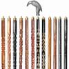 A.A.Nauticals Wooden Walking Stick Cane for Men & Women-Raven Head, Vintage Handmade Personalized & Collapsible, Gift for Men(12 Walking Sticks Design, Silver Polished Brass Head/Handle)-AANWS24-WS3 view 1