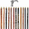 A.A.Nauticals Wooden Walking Stick Cane for Men & Women-Cat Handle, Vintage Handmade Personalized & Collapsible, Gift for Men(12 Walking Sticks Design, Silver Polished Brass Head/Handle)-AANWS18-WS11 view 1