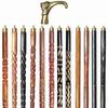 A.A.Nauticals Wooden Walking Stick Cane for Men & Women-Cat Handle, Vintage Handmade Personalized & Collapsible, Gift for Men(12 Walking Sticks Design, Brown Antique Brass Head/Handle)-AANWS18-WS10 view 1