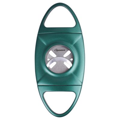 CIGARISM Large Ring Hollow-Out Blades Straight-Cut Cigar Cutter, Up to Ring Gauge 66 (Green)