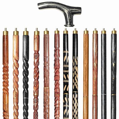 A.A.Nauticals Wooden Walking Stick Cane for Men & Women, Vintage Handmade Personalized & Collapsible, Gift for Men(12 Walking Sticks Design, Black Antique Brass Head/Handle)-AANWS29-WS12
