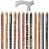 A.A.Nauticals Wooden Walking Stick Cane for Men & Women, Vintage Handmade Personalized & Collapsible, Gift for Men(12 Walking Sticks Design, Silver Polished Brass Head/Handle)-AANWS20-WS12 view 1