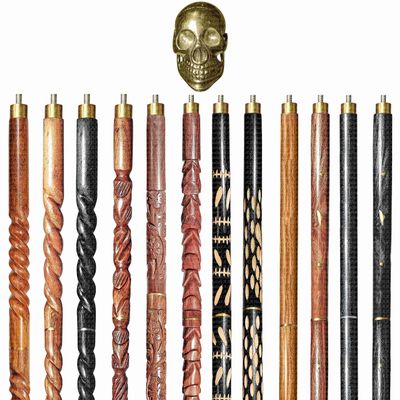 A.A.Nauticals Wooden Walking Stick Cane for Men & Women-Skull Head, Vintage Handmade Personalized & Collapsible, Gift for Men(12 Walking Sticks Design, Brown Antique Brass Head/Handle)-AANWS21-WS10