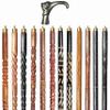 A.A.Nauticals Wooden Walking Stick Cane for Men & Women-Cat Handle, Vintage Handmade Personalized & Collapsible, Gift for Men(12 Walking Sticks Design, Black Antique Brass Head/Handle)-AANWS18-WS3 view 1