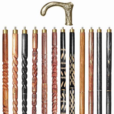 A.A.Nauticals Wooden Walking Stick Cane for Men & Women, Vintage Handmade Personalized & Collapsible, Gift for Men(12 Walking Sticks Design, Brown Antique Brass Head/Handle)-AANWS28-WS9