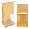 100PCS Bakery Bags with Window, 5.1 x 4.3 x 11.2 Inch Brown Tin Tie Tab Lock Bags Bakery Cookie Bags, Kraft Paper Cookie Treat Bag for Cookies Packaging Gift Giving Wedding Favors Coffee view 3