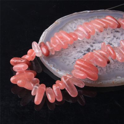 100g Irregular Stone Bead Smooth Beads Agates Crystal Quartz Drilled Stick Beaded for Making Jewelry,30.Watermelon,100g