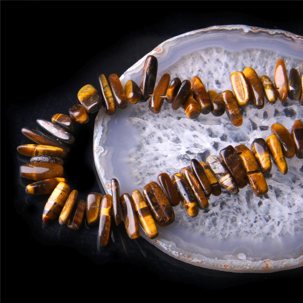 100g Irregular Stone Bead Smooth Beads Agates Crystal Quartz Drilled Stick Beaded for Making Jewelry,26.Tiger Eye,100g