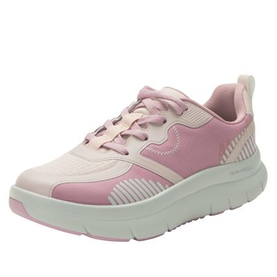 Alegria Women's Solstyce - Rok N Roll - Energizing Support for Effortless Movement - Slip-Resistant with Arch Support - Athletic Sneaker - Walking Tennis Shoes Retro Blush 10.5-11 M US