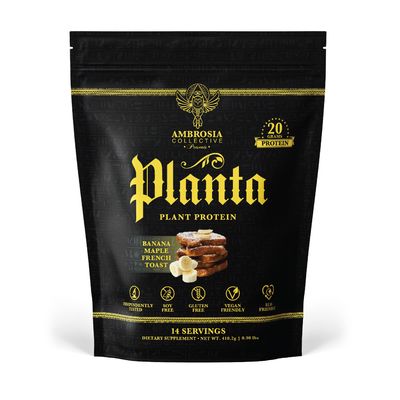 Ambrosia Planta - Premium Plant-Based Protein | Vegan & Keto Friendly | Gourmet Flavors with No Bloating or Stomach Upset | No Added Sugar | 14 Servings | (Banana Maple)