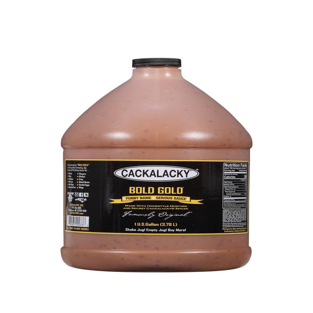 Cackalacky Famously Original Bold Gold Sauce - 1 Gallon Jug - Premium Carolina Gold Sauce for Restaurants & BBQ Masters